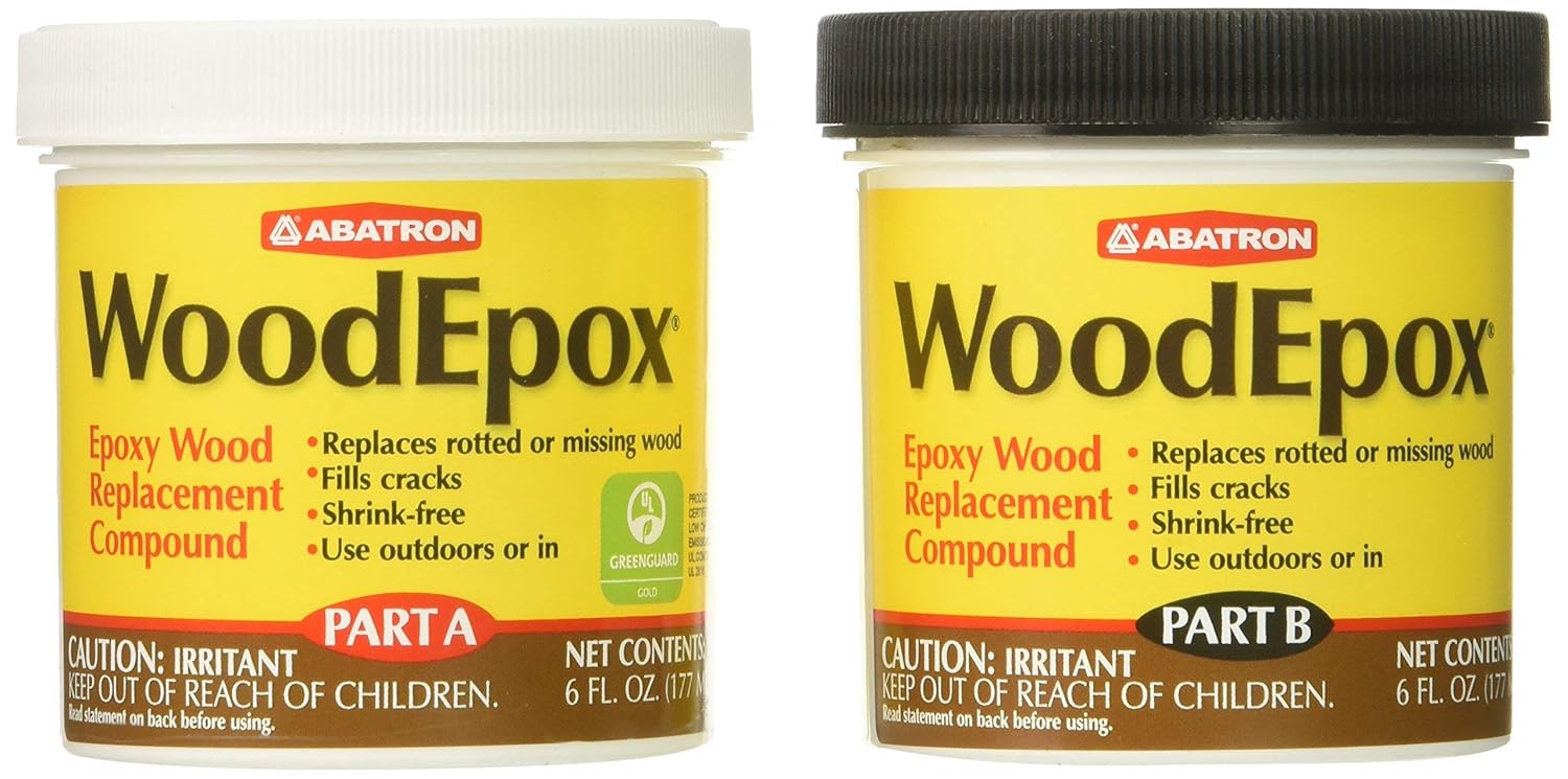 Abatron 4 Kit WoodEpox Epoxy Wood Replacement Compound, 12 oz Kit, Part A & B