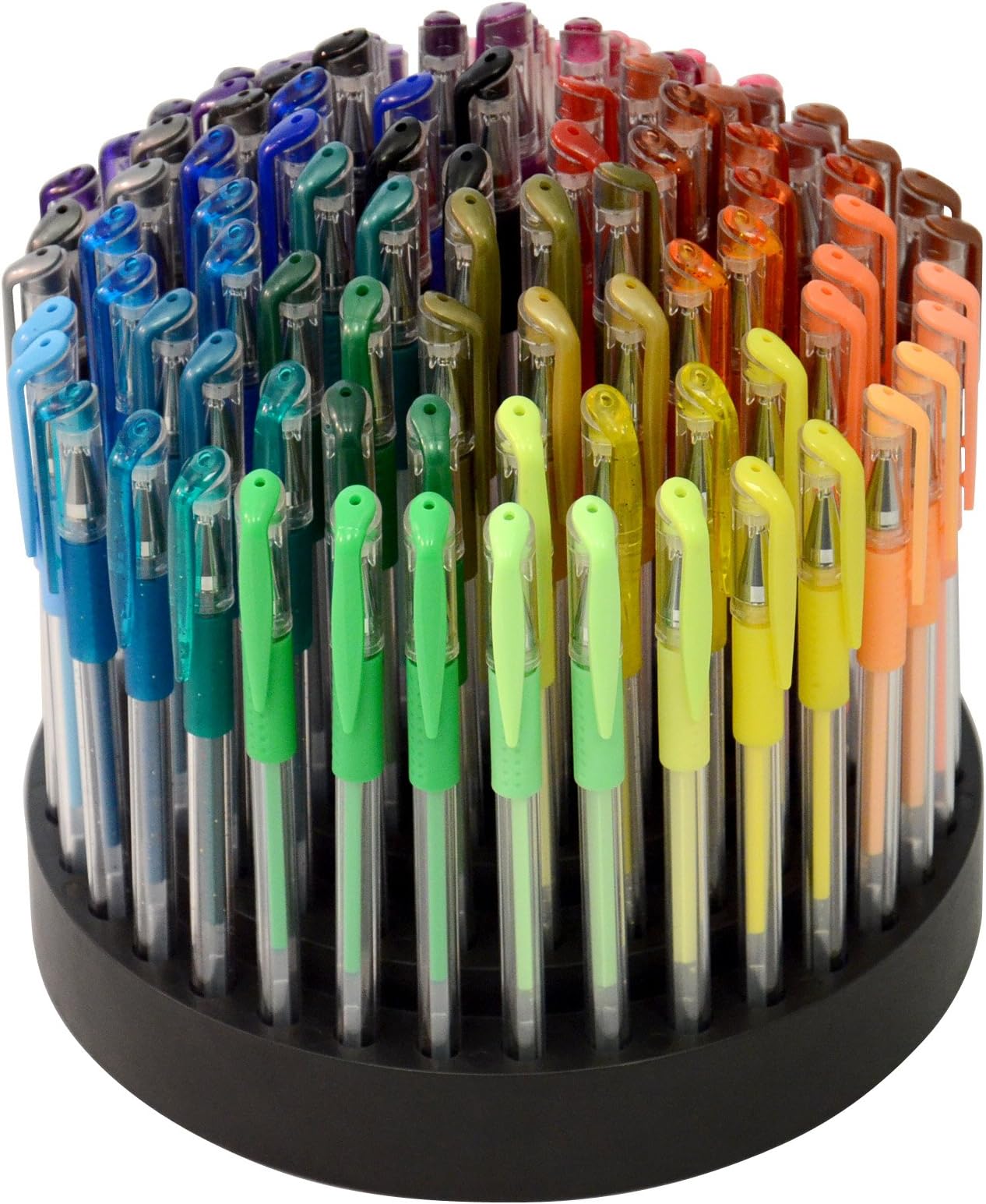 TEKwriterUSA Gelwriter Gel Pen Set with Rotating Stand, 100-Count (27131-D)