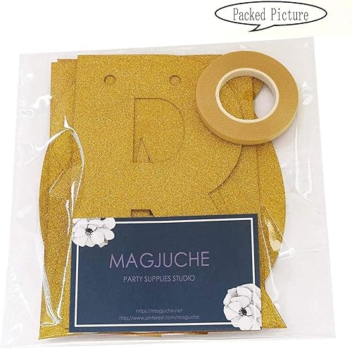 Miniatura 6 de Cartel dorado de feliz cumpleaños 74, purpurina para mujer u hombre de 74 años, decoraciones para fiestas