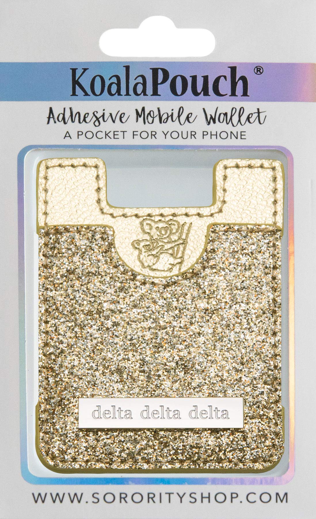 Sorority ShopDelta Delta Delta - Glitter Koala Pouch 2.625" x 3.5" Gold DDD-GKP