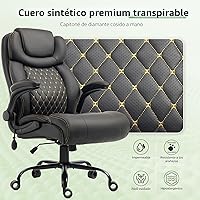 Vista 7 de Silla de oficina, sillas ejecutivas grandes y altas con soporte lumbar para dolor de espalda, silla de computadora de escritorio transpirable