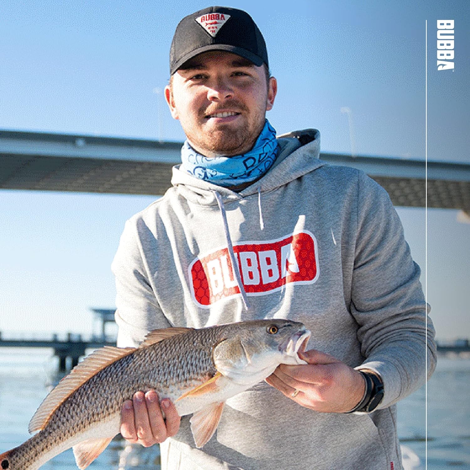 BUBBA Performance Fishing Hoodie with Moisture Repellent - UPF 50+ Sun Protection - Moisture Wicking - Fishing, Hiking