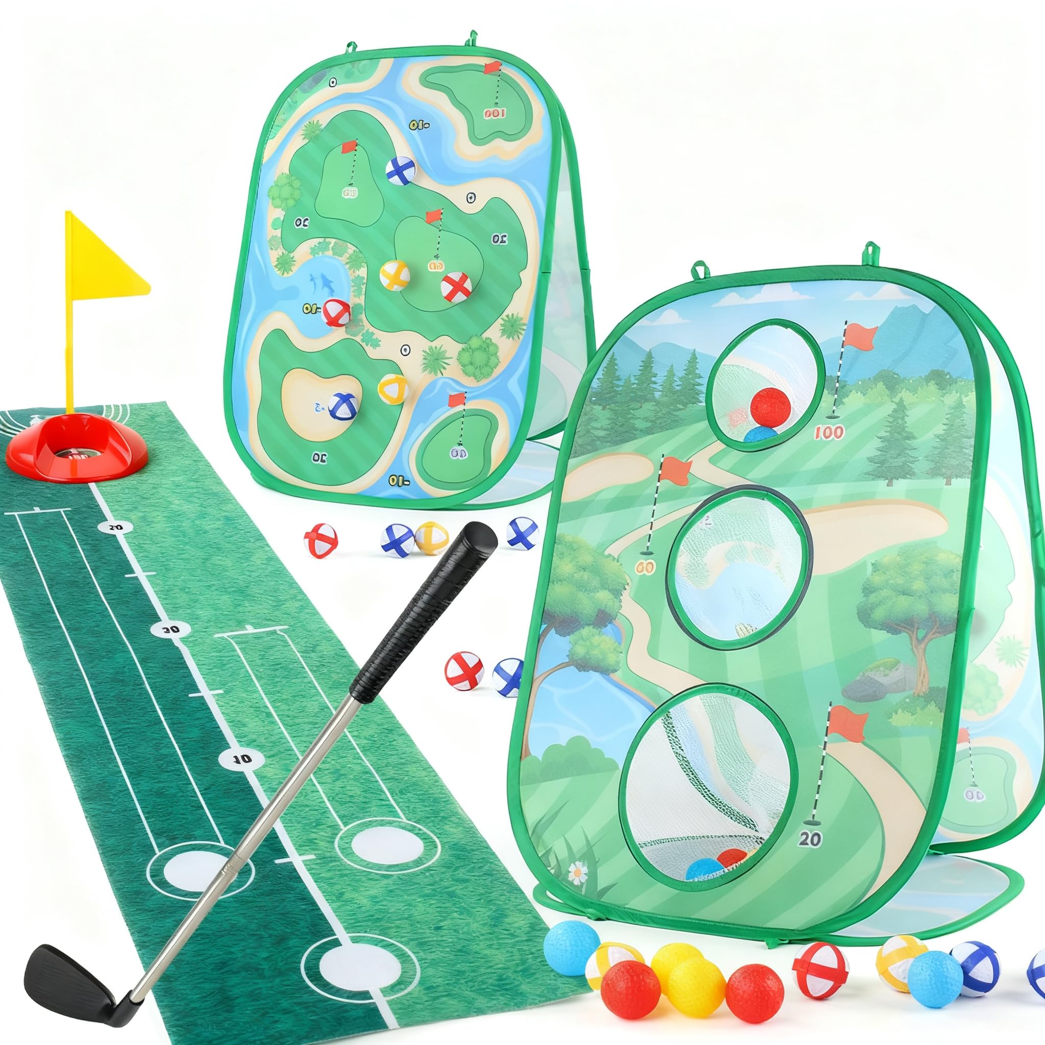 Set da Golf per Bambini 2 in 1 con luci Colorate