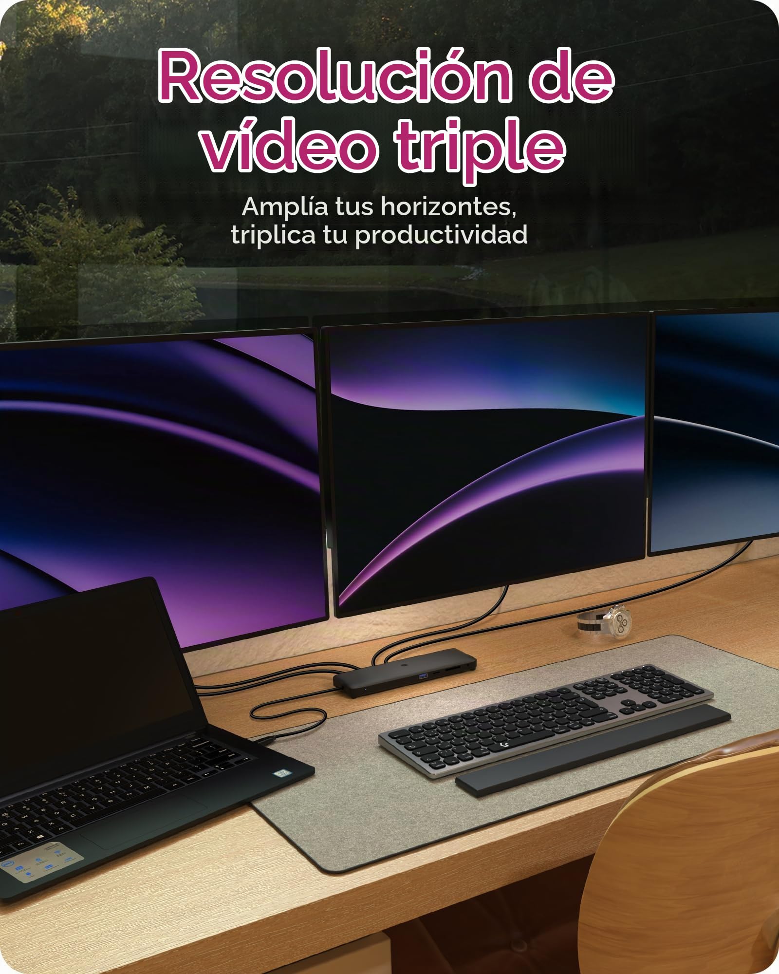 ICY BOX Docking Station USB-C (11-en-1) con 2x HDMI & 1x DP (4K 60Hz), 4x USB 3.0 HUB, Alimentazione 100W, Gigabit Ethernet, Dock Station Portatil, IB-DK2116-C