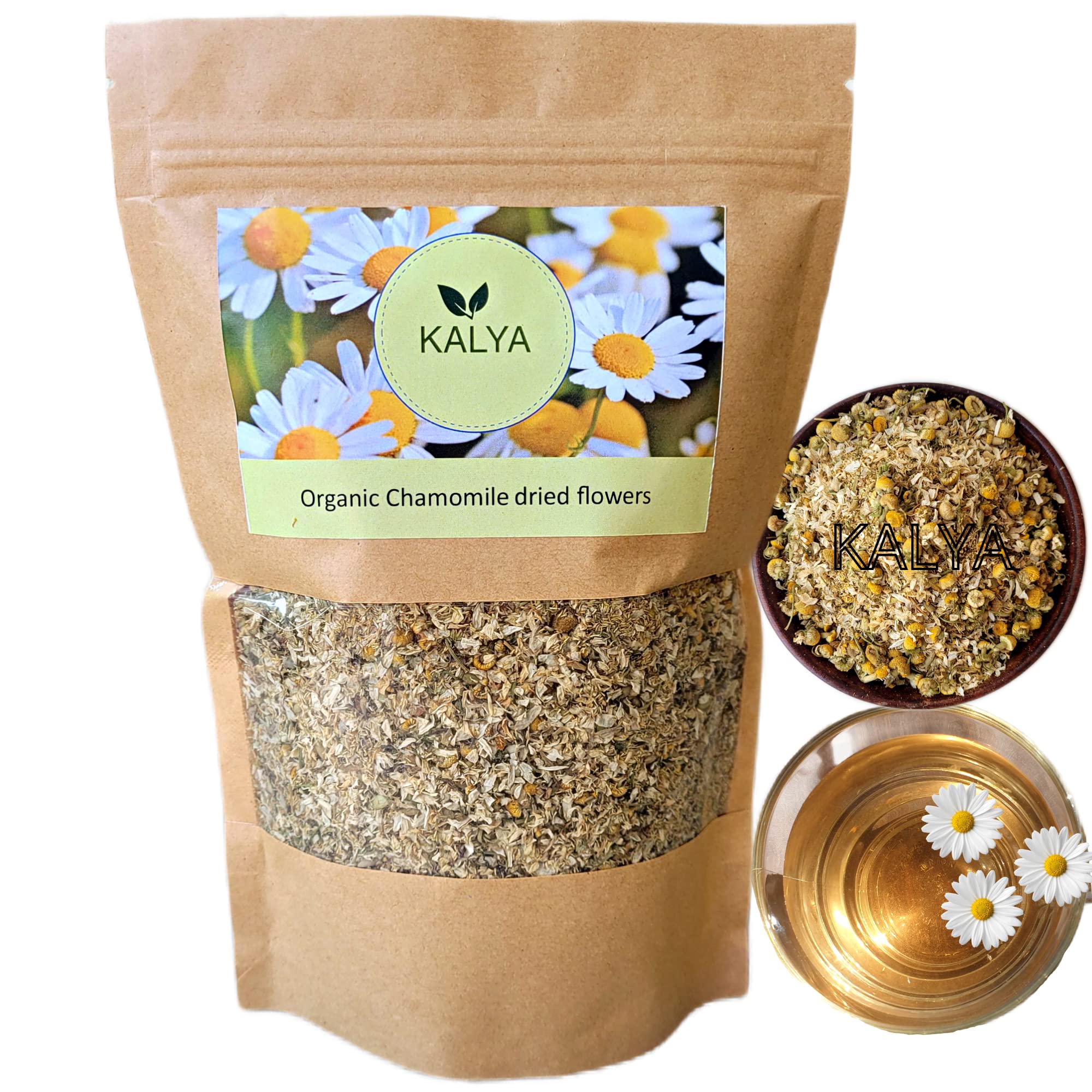 KALYA Organic Chamomile Tea |100% Natural | Dried Chamomile Flowers |Herbal Tea |Loose leaves |De-stressing |Calming |Promotes Good Sleep |Caffeine-free |Preservatives Free | 100 g + Free 30 g Honey (B08KZ2RL8W) Amazon Price History, Amazon Price Tracker