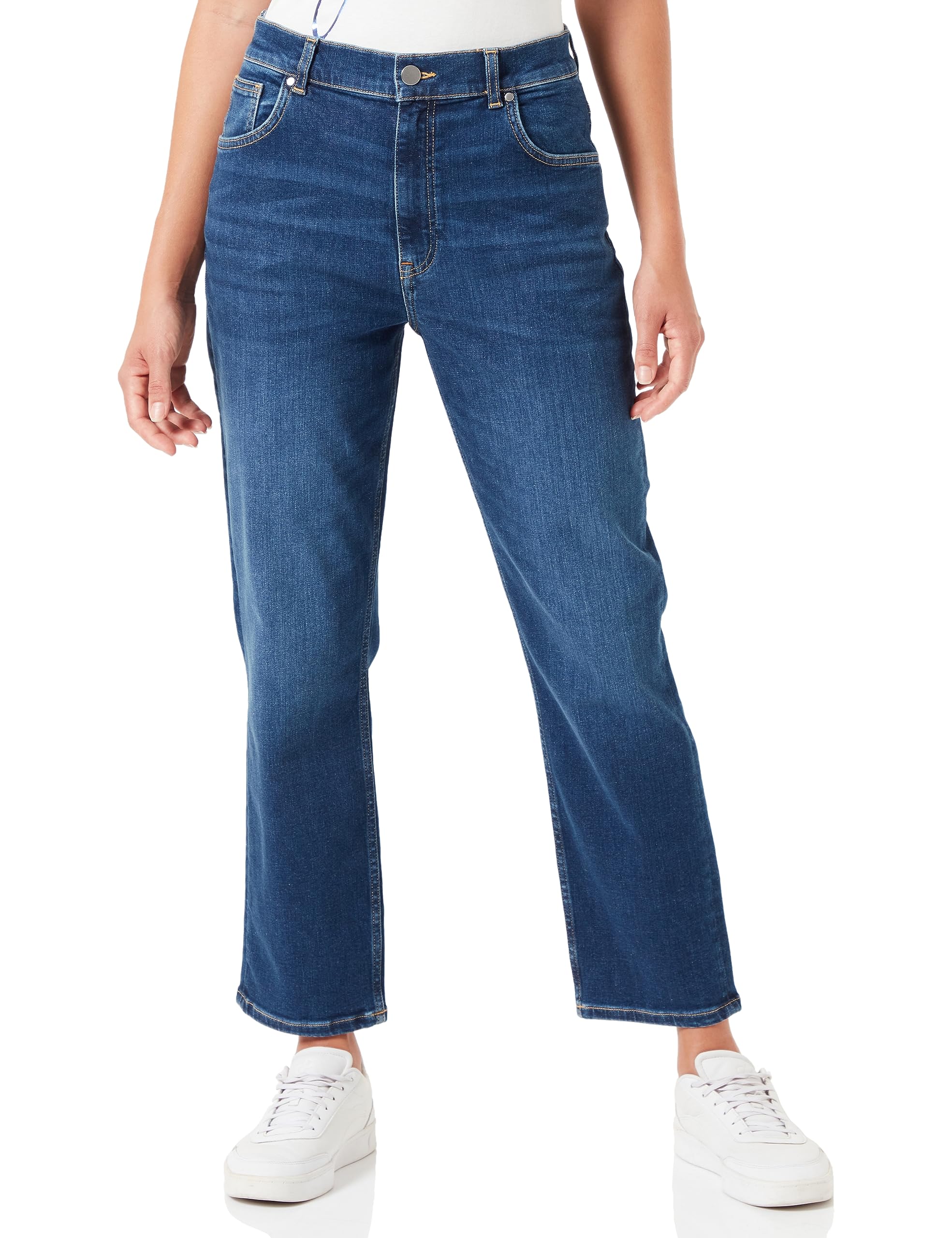 GANT Women's Cropped Slim Jeans, Dark Blue Broken in, Standard, Dark Blue Broken in, 31 W