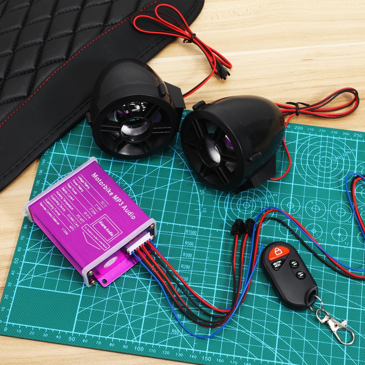 OUNONA 1set Wireless Motorcycle System Compact Stereo Audio for Motorcycles Easy Installation Strong Compatibility Multi-Functional Control for Music and Calls - Image 3