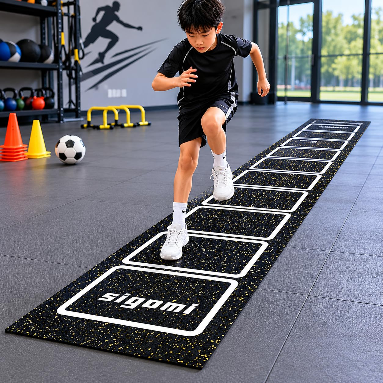 Set Entrenamiento, Escalera Coordinación Antideslizante, Kit Entrenamiento Fútbol Niños, Taekwondo Training