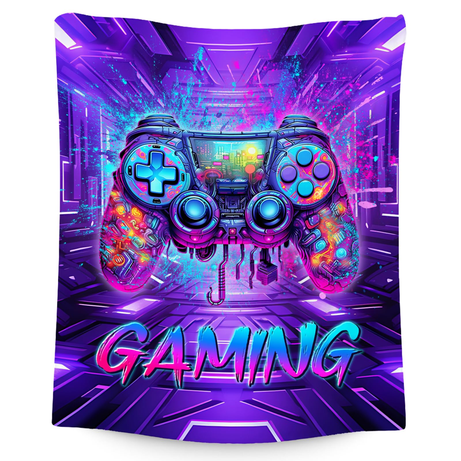 Gaming Throw Blanket, Gamer Gifts for Boys Teen Adults, Game Blankets Kids Room Decor Gift for Son, 60"x80" Cool Soft Cozy Throws for Bed Living Room