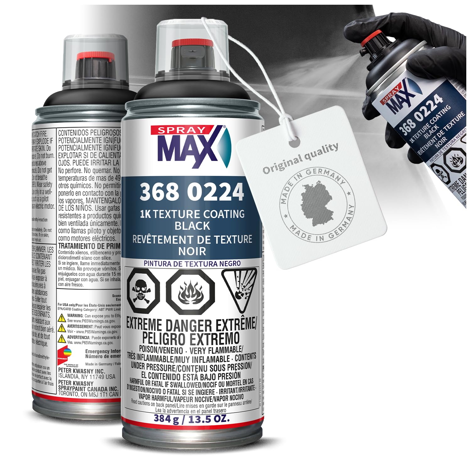 SprayMax 1K Texture Coating Black Topcoat