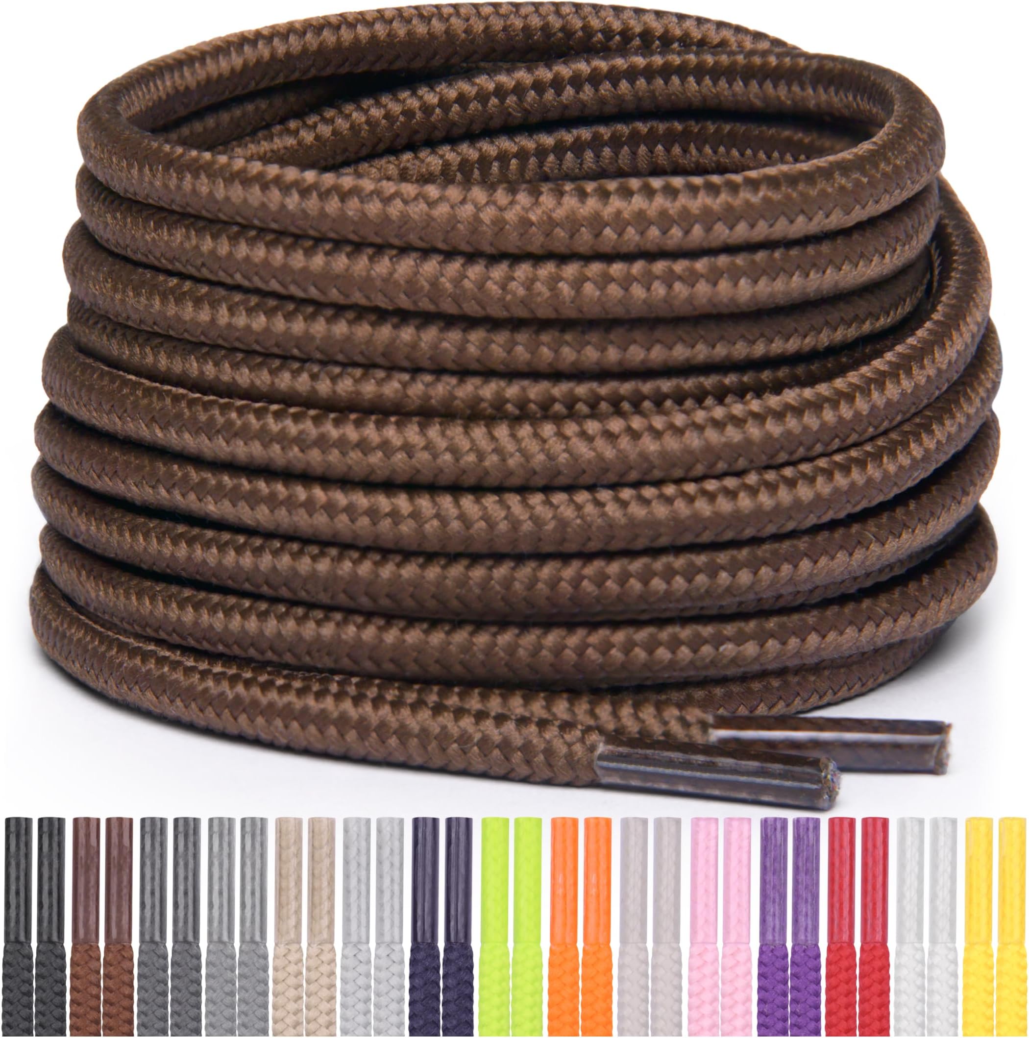 Miscly Round Shoelaces [1 Pair] 5/32″ Thick - For Shoes, Sneakers & Boots
