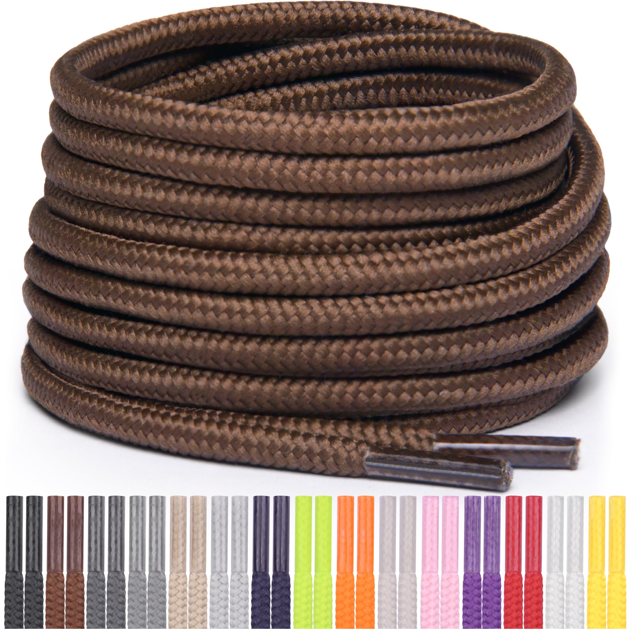 Miscly Round Shoelaces [1 Pair] 5/32″ Thick - For Shoes, Sneakers & Boots