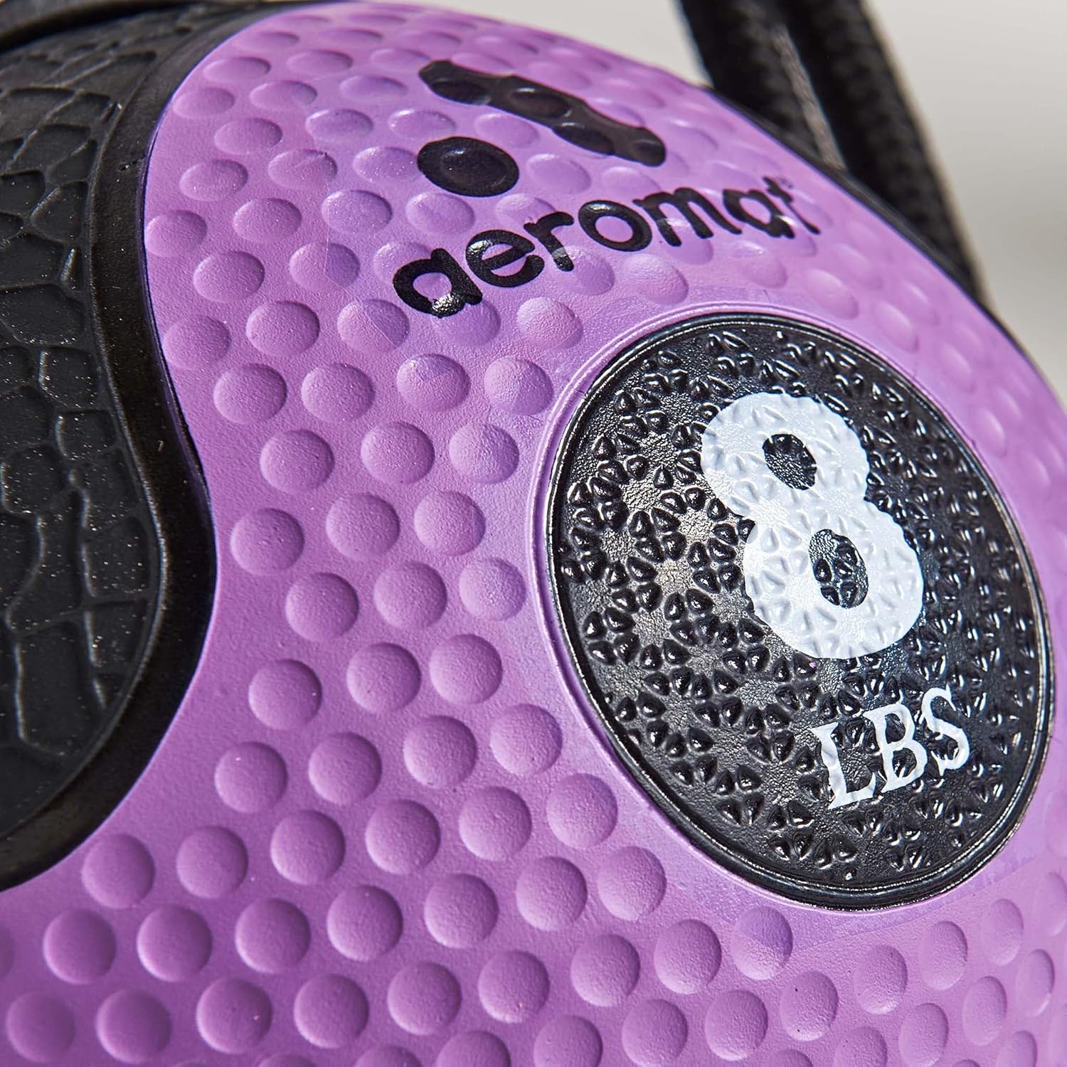 Aeromat Elite Power 39" Rope 8 lb Medicine Balls for Exercise - 9" Dia Workout Ball, Weighted Balls for Exercise, Weight Ball, Wall Balls for Exercise, Color-Coded Medicine Ball with Rope (Purple)