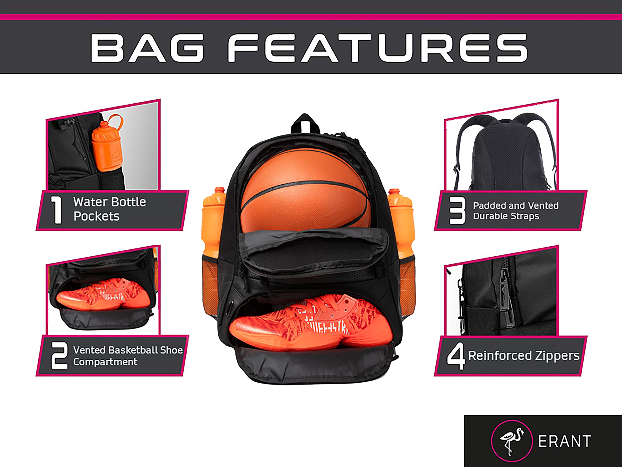 basketball backpacks with ball compartment