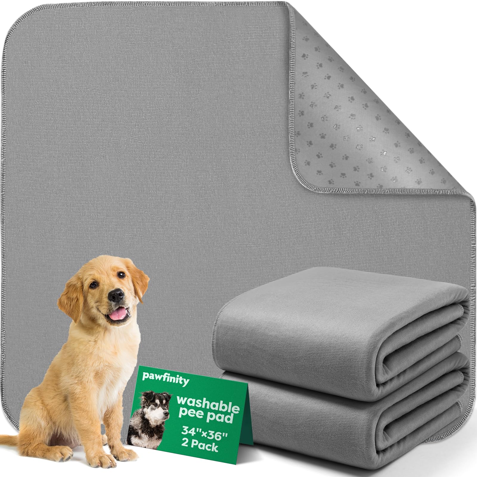 Photo 1 of Pawfinity Large Washable Pee Pads for Dogs, Reusable Puppy Training Mat XL