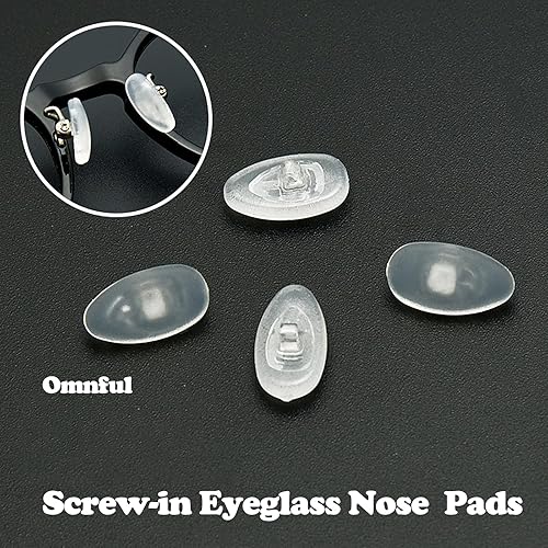 Miniatura 7 de Almohadilla de nariz para gafas, 10 pares de almohadillas de nariz de repuesto con silicona suave de cero grados, kit de reparación de cristales con