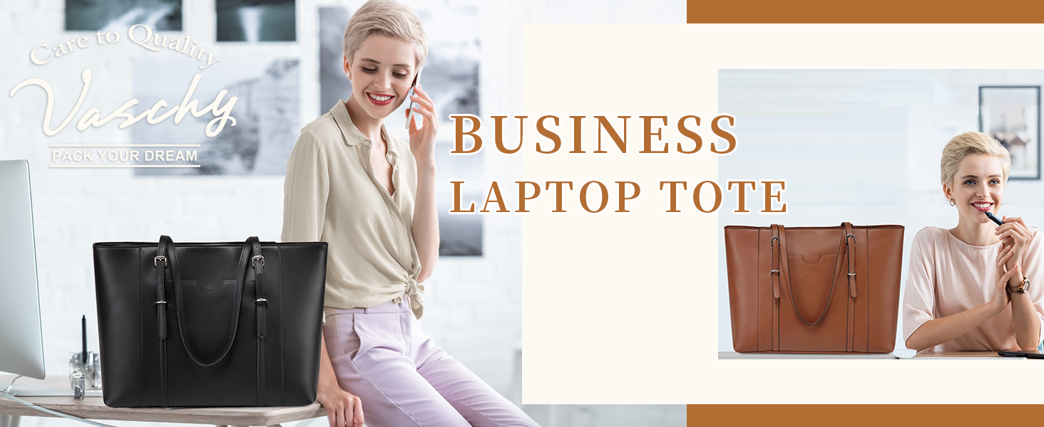 Bolso Tote para Laptop de Mujer en Cuero PU Resistente al Agua miniatura 7