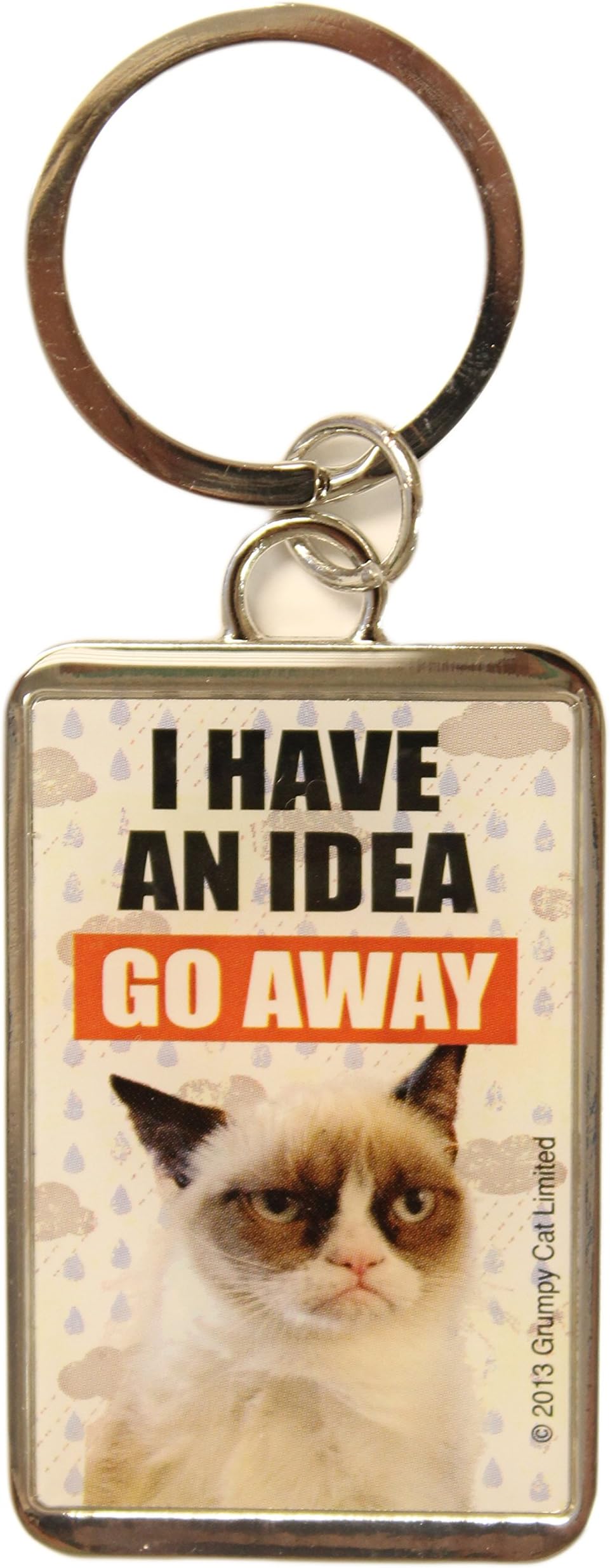 Ganz 3.5 Inch Grumpy Cat Key Chain "I Have an Idea, GO AWAY"