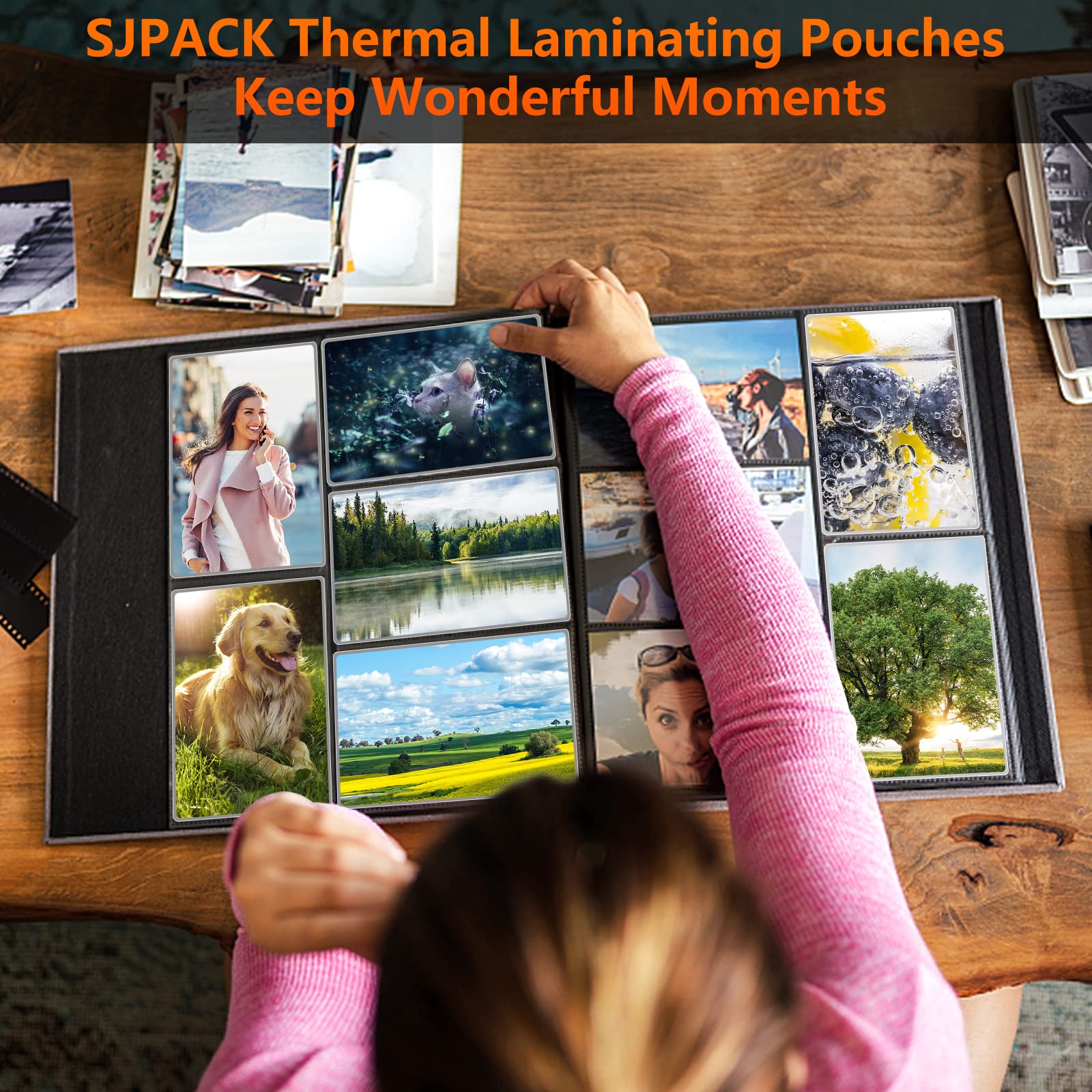 SJPACK - Bolsas de plastificado térmico transparente de 5 millas, hojas de papel plastificado, 9 x 11.5 pulgadas