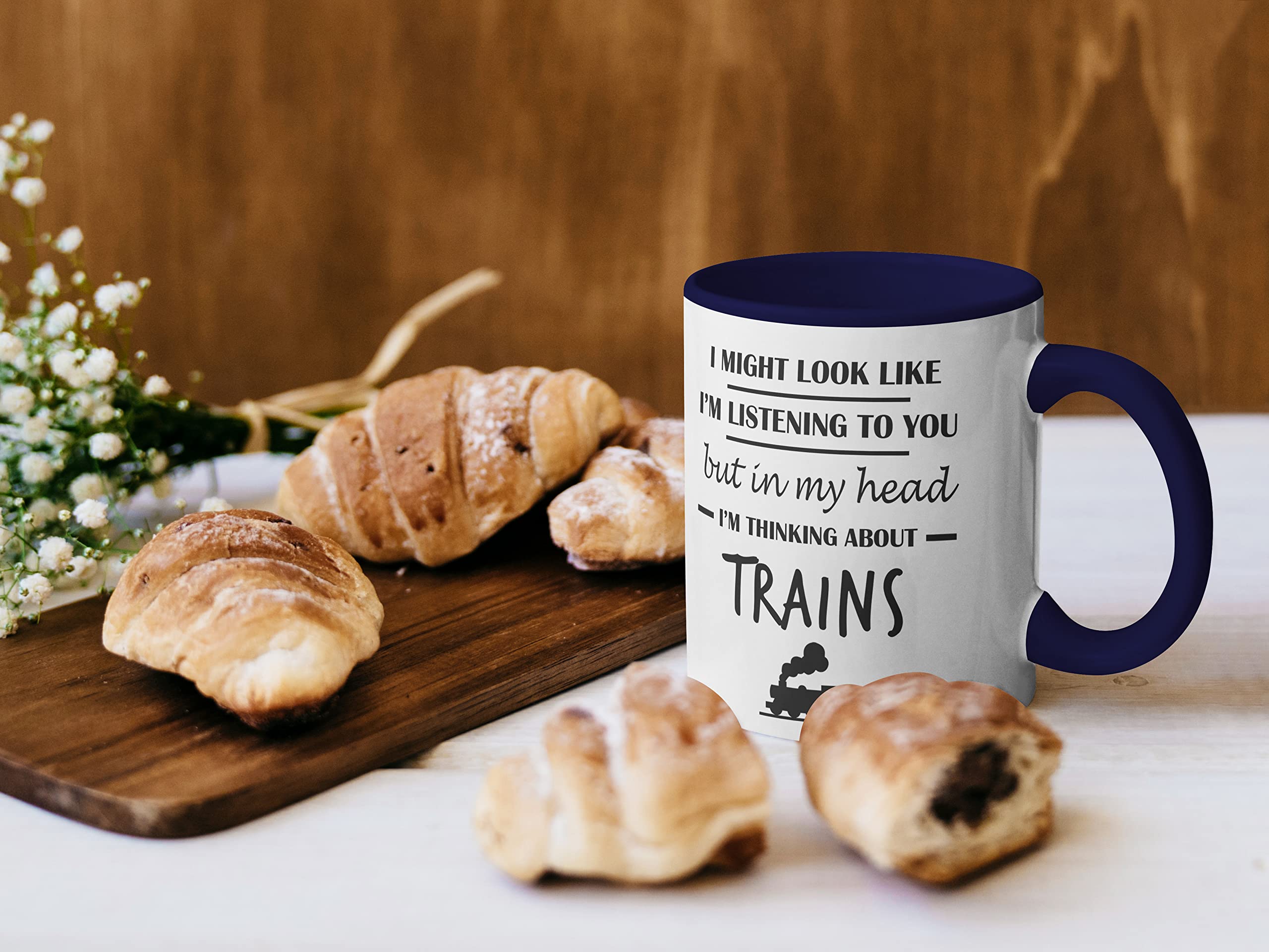 Stuff4 Steam Train Gifts for Men, in My Head I'm Thinking About Trains Mug - Image 2