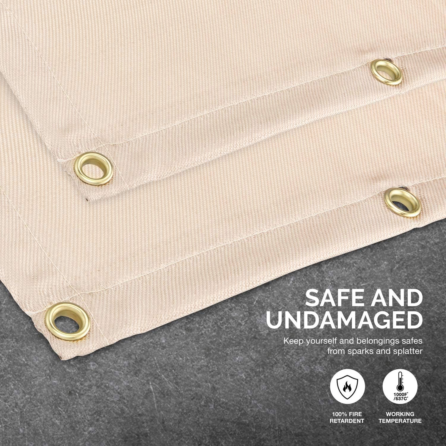 Neiko 10908A Fiberglass Welding Blanket and Cover, 4' x 6' | Brass Grommets For Easy Hanging and Protection : Tools & Home Improvement