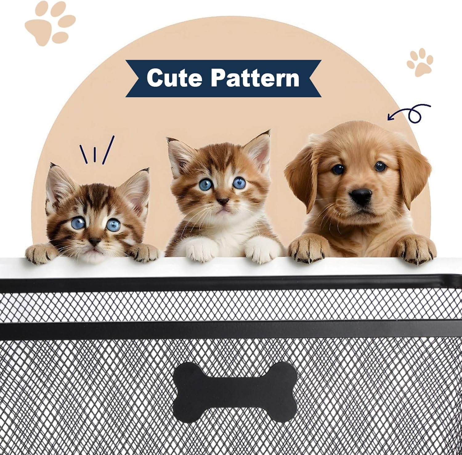 2 Pack 15.3 Inch Dog Toy Basket, Metal Basket with Wooden Handles for Dog Toys Storage Bins, Dogs Stuff Organization & Storage for Blankets & Dogs Collar