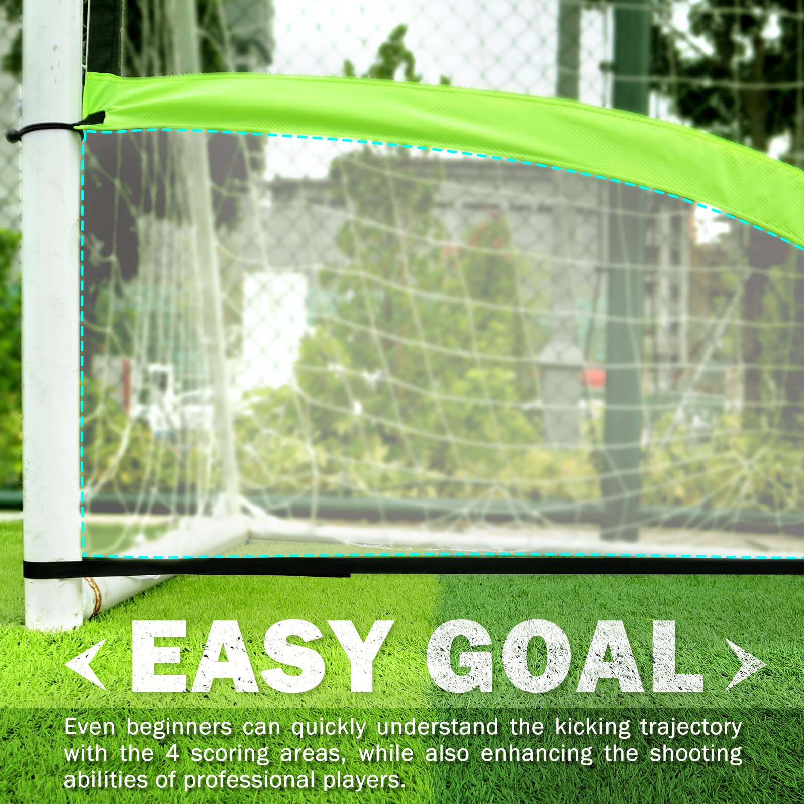 Rete Bersaglio per Porta da Calcio, Ideale per Allenamento di tiro, Portatile e Facile da riporre (Solo Rete e Telaio Non Inclusi).