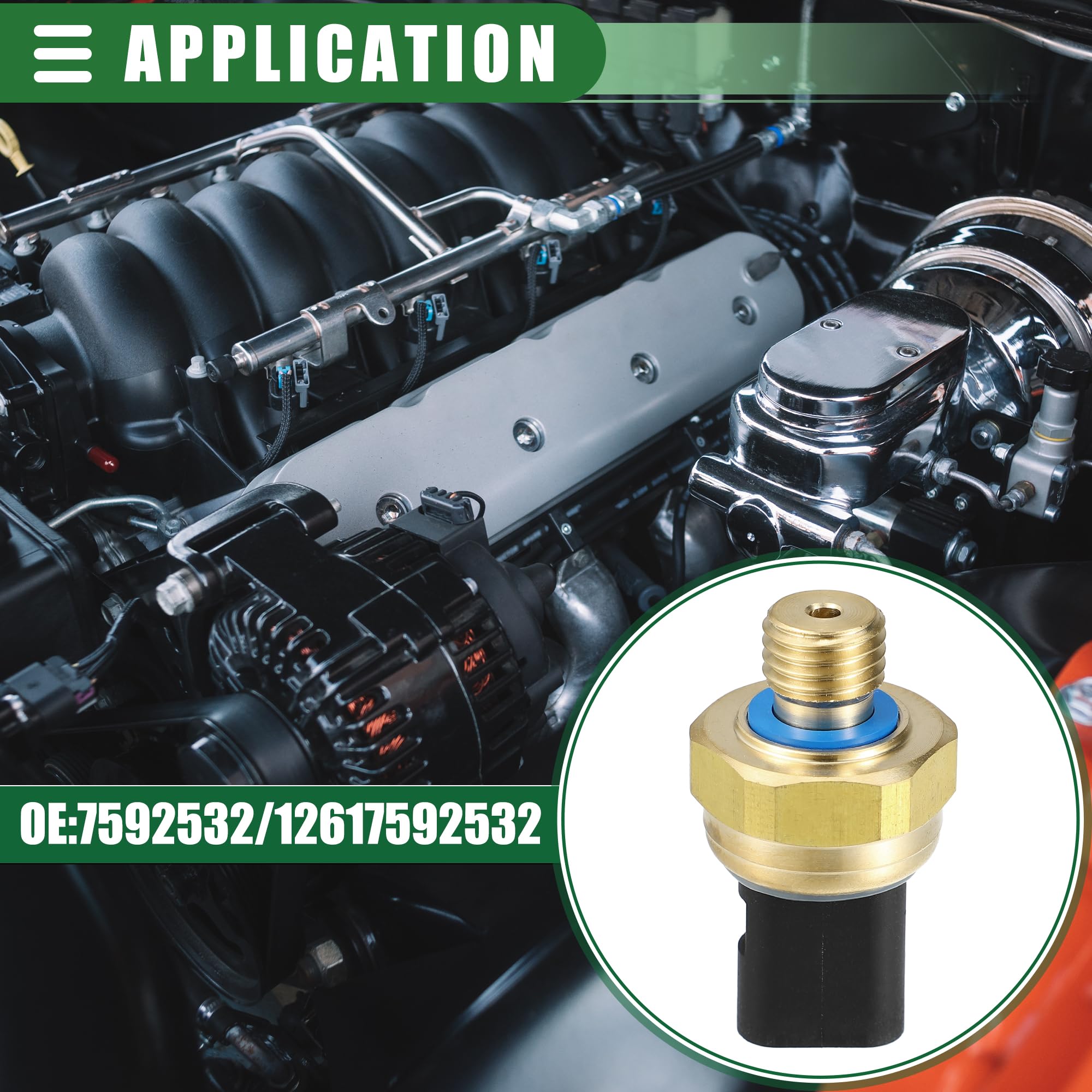 A ABSOPRO Motore Olio Pressione Sensore, per BMW, Metallo, No.7592532, Oro Tono