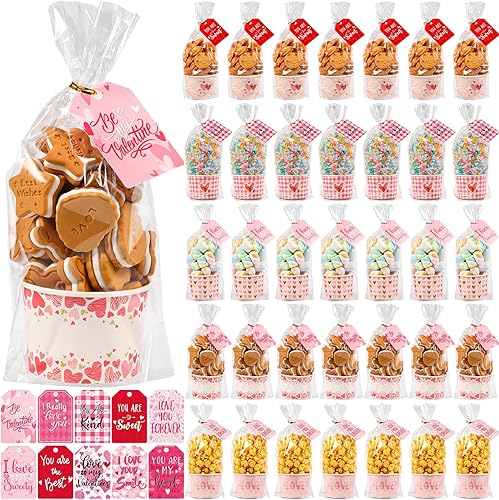 Sunnychicc Juego de 50 cestas de regalo de San Valentín, cajas de regalo vacías a granel para el día de San Valentín para golosinas, dulces,
