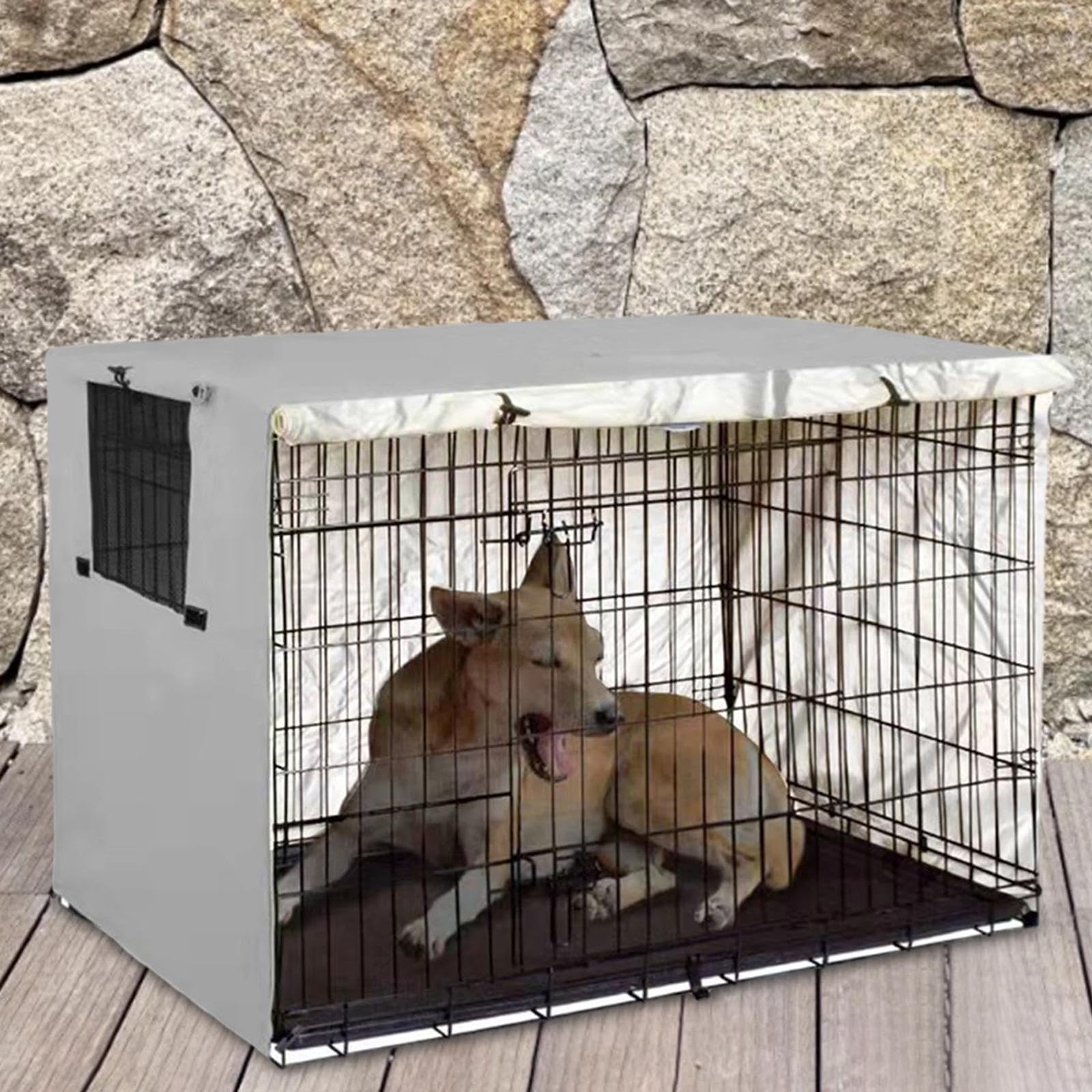210 Oxford-Stoff-Abdeckung für Haustierhütten, Hundekäfig-Abdeckung für drinnen und draußen, 107cmx69cmx75cm