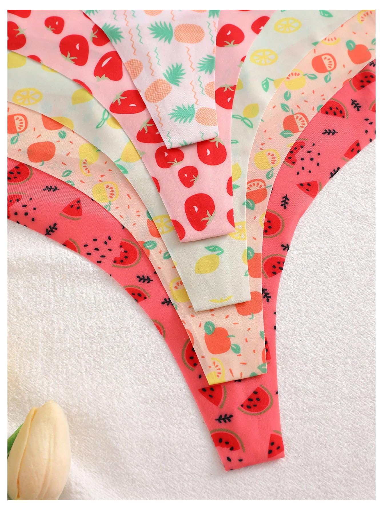 SweatyRocks Women's Cute Graphic Print Hipster Panties Mid Rise Comfy Underwear Briefs 5 Pack