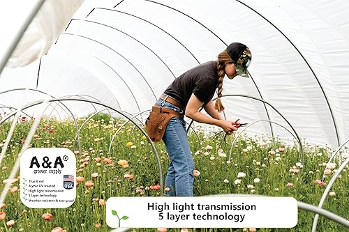 Miniatura 4 de A&A Green Store - Película para Invernadero de plástico, cubierta de polietileno transparente 6 mil de grosor, 4 años de resistencia a los rayos UV