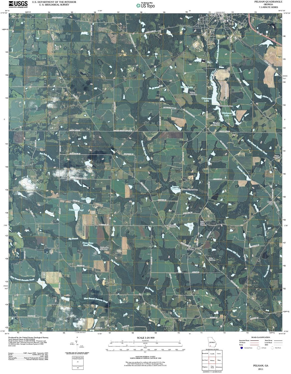 Amazon.co.jp ジョージア地図 2011 Pelham、ジョージア州 USGS 歴史的地形 航空地図 ファインアート地図