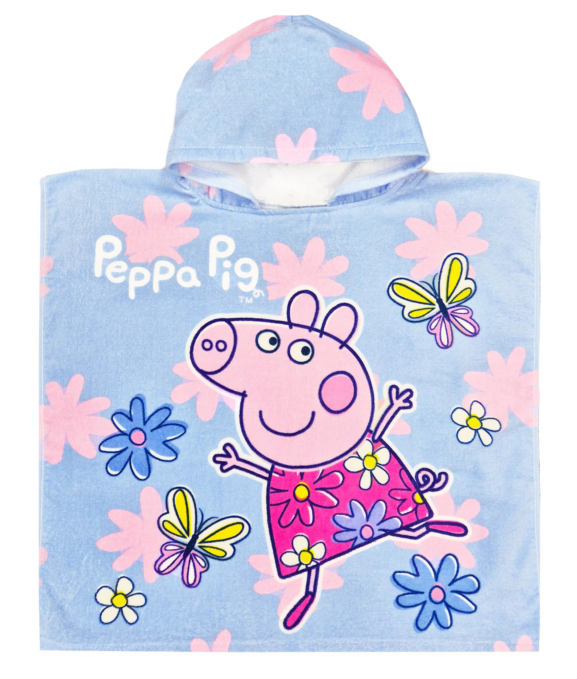 Peppa Pig Girls Hooded Towel Poncho Swimming Bath Hoodie Cover Up (Peppa Pig, One Size)