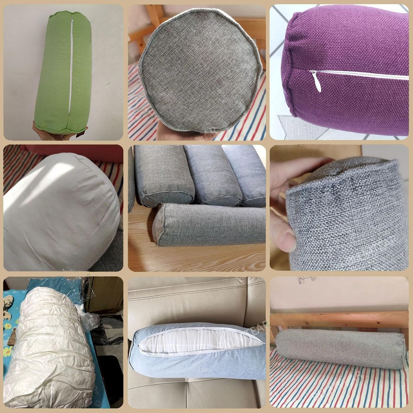 Nackenrolle for Nacken 17x56, Rücken und Beine, Nacken-und Knierolle Aus Schaumstoff Nackenrolle Kopfkissen mit Foam Velvet Kissenrolle Nackenkissen Kissen Rolle(#3,20x120cm/8x47in)