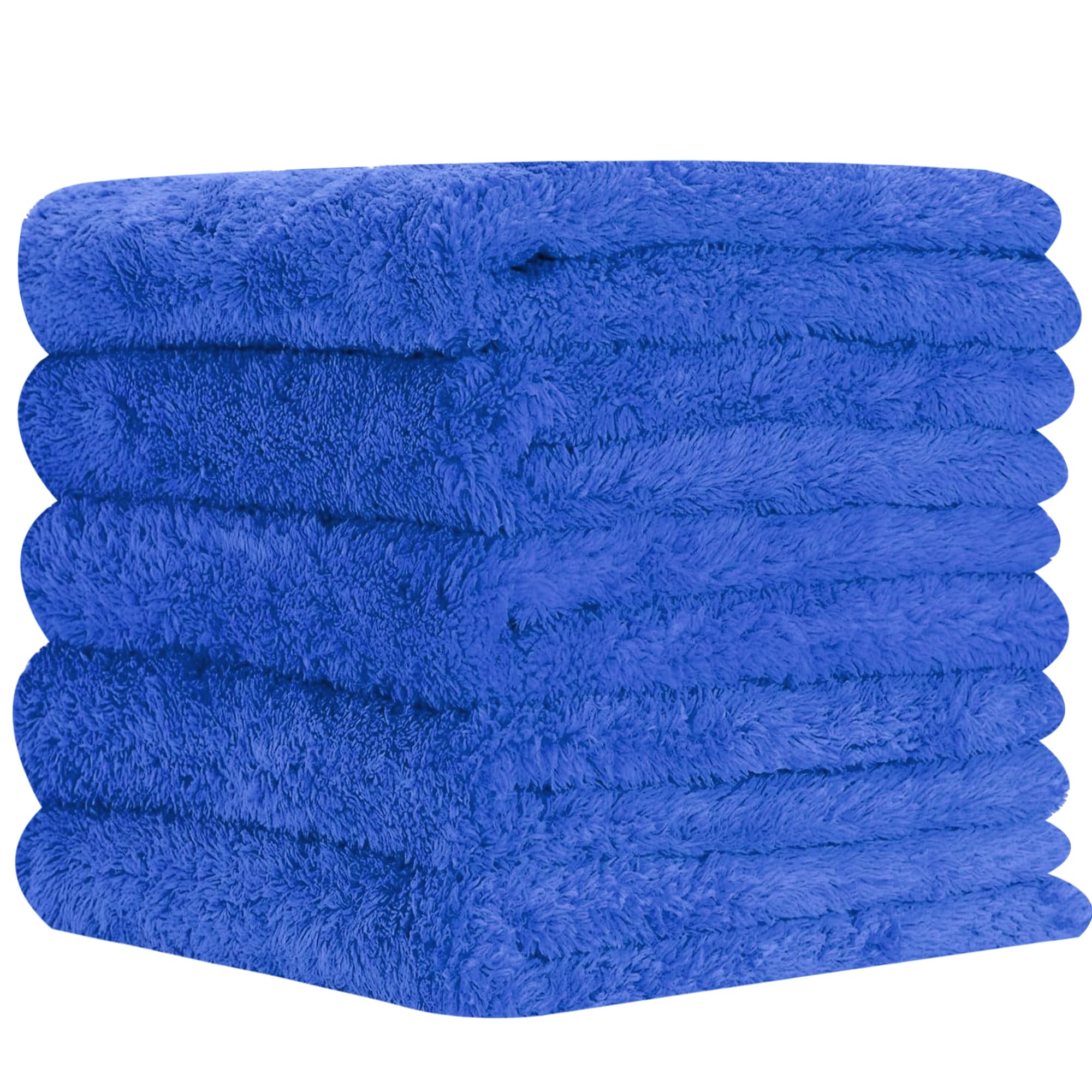 Towelogy Blue Microfibre Car Cleaning Cloths For Polishing Detailing And Car Drying Towel - Dual Sided Edgeless Lint Free & Streak Free 40X40cm (, Pack) Size 5