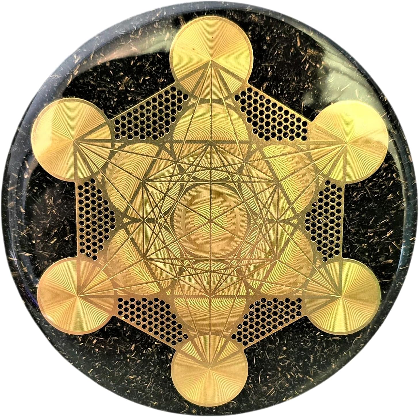 [ LAO ] Orgonite Charger with Metatron's Cube – Handmade with Quartz, Shungite & Black Tourmaline for Protection, Healing & Spiritual Awakening | La Alquimia Orgónica (LAO)
