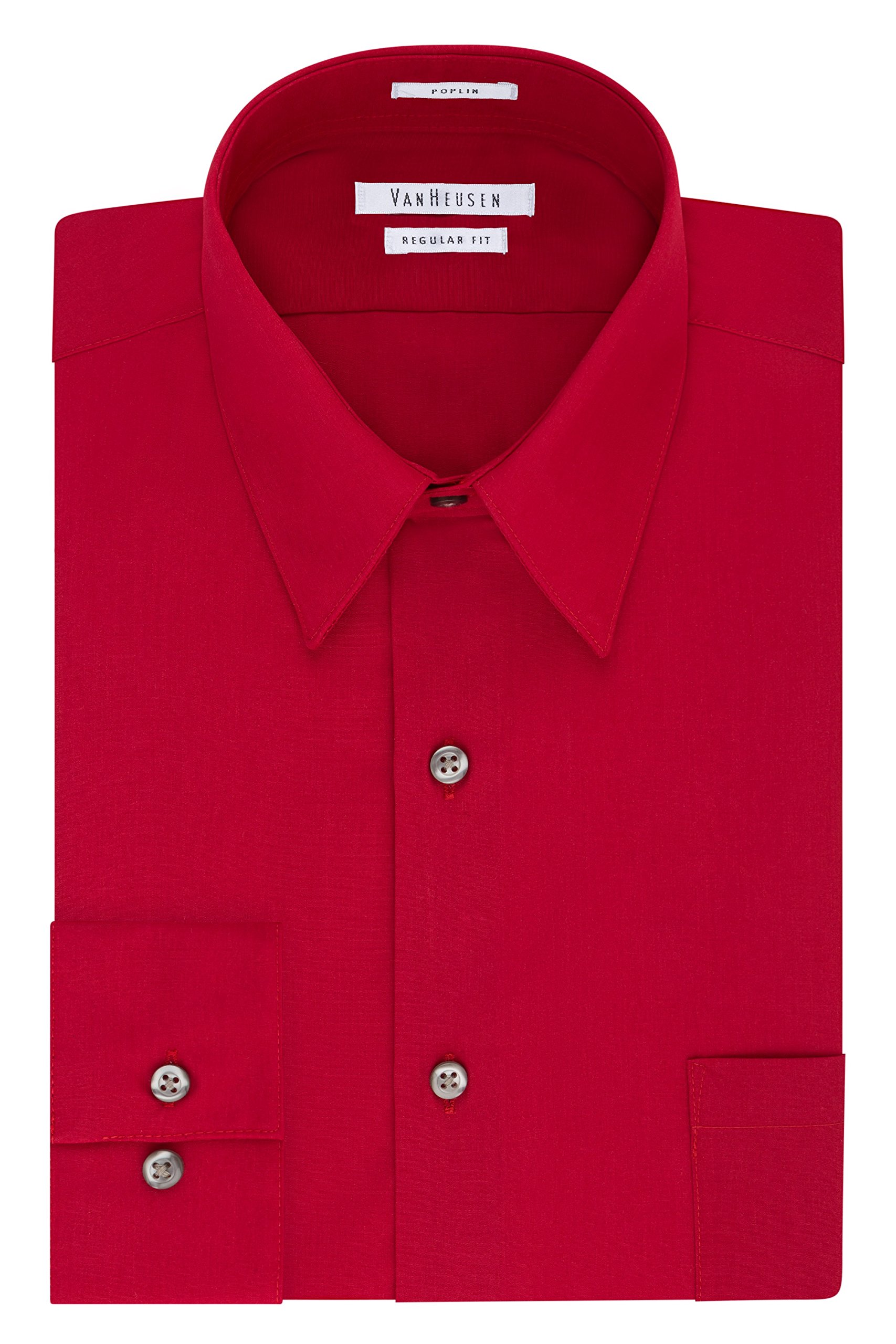 Van HeusenMen's Dress Shirt Regular Fit Poplin Solid