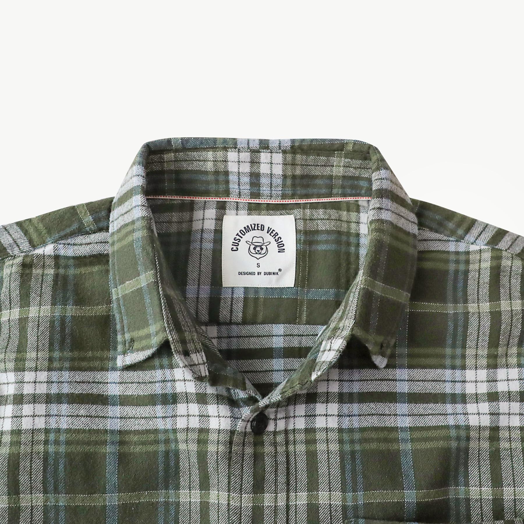 Dubinik® Camicia Uomo Flanella 100% Cotone Quadri Invernale Leggera con Taschino Morbida Comoda