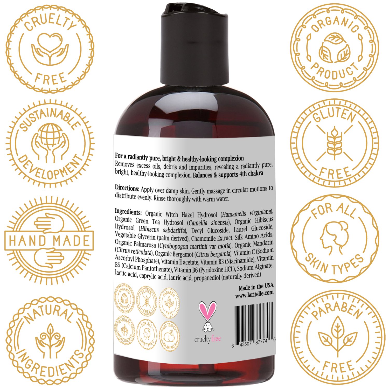 Laritelle 7 Chakras Gift Set | Organic Hair & Skin Care Ritual to Balance, Support & Heal Body, Mind & Spirit