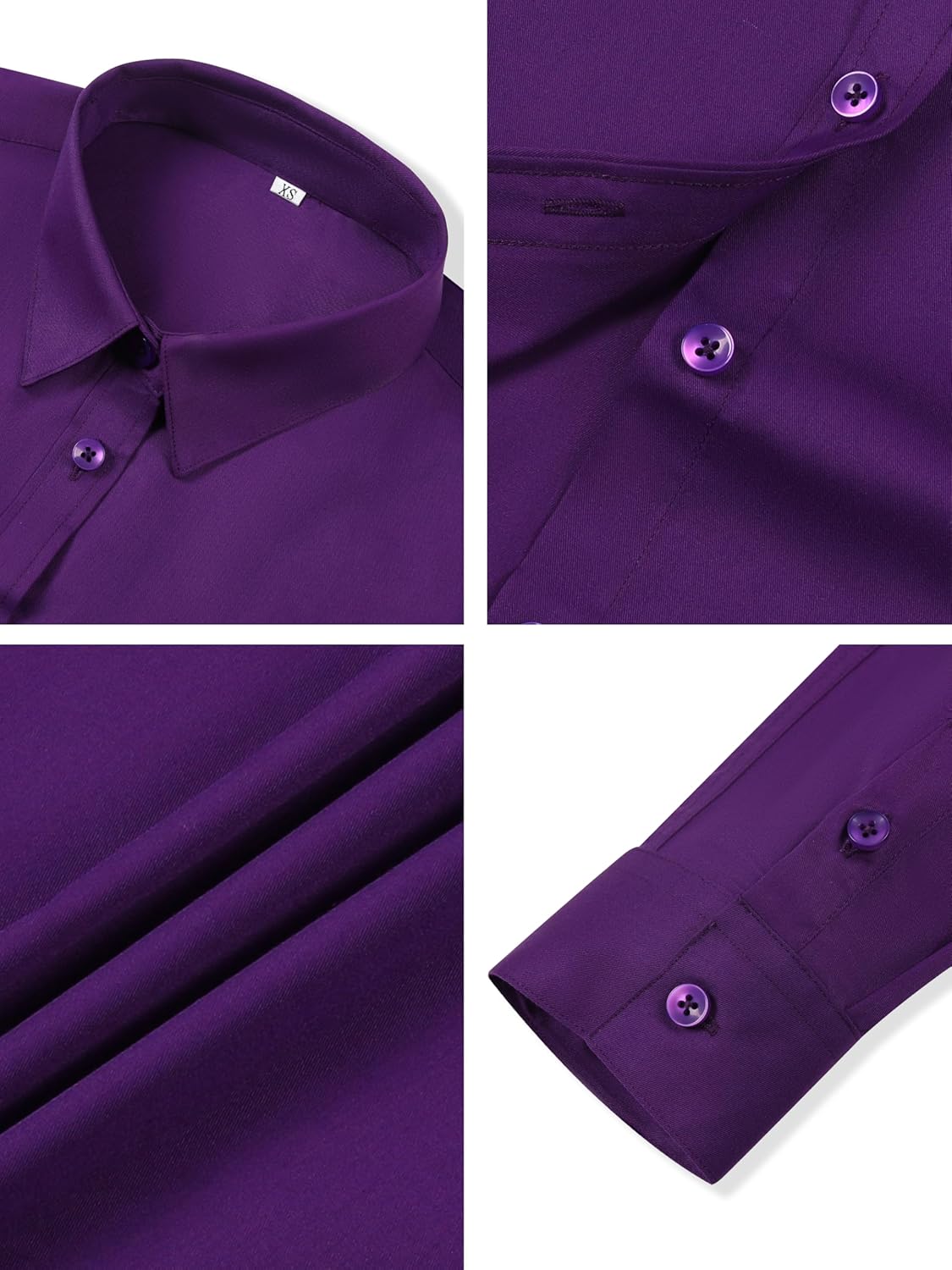 CUNLIN Womens Cotton Button Down Shirts for Women Fitted Long Sleeve Formal Dress Shirt Work Blouses Tops - Image 4