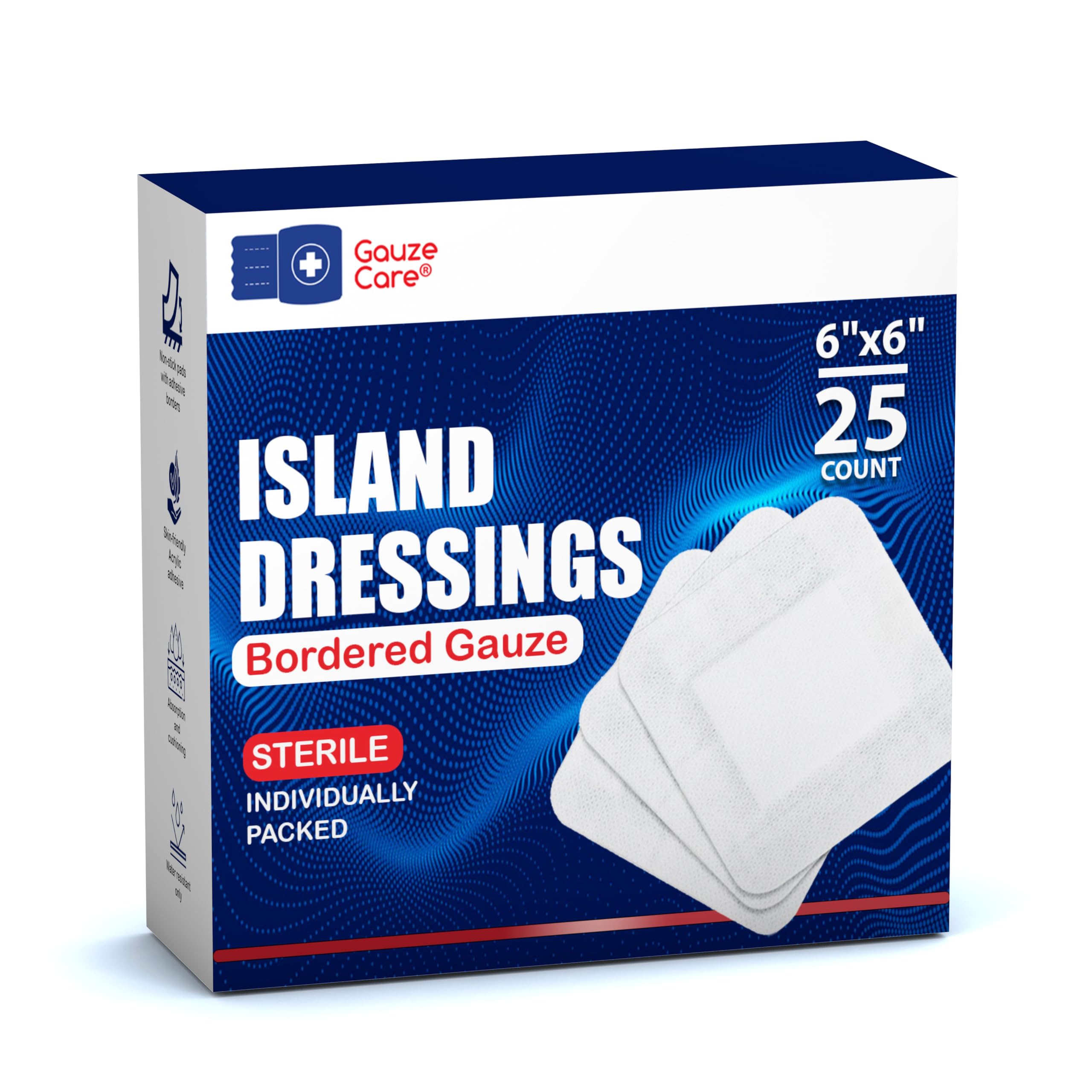 Amazon.com: GauzeCare Island Dressing 6x6 (inch) 25 Pcs