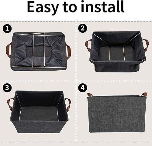 Miniatura 7 de GRANNY SAYS - Canastas de almacenamiento para armario, paquete de 4 unidades, cajas organizadoras para ropa de cama y almacenamiento en estantes,