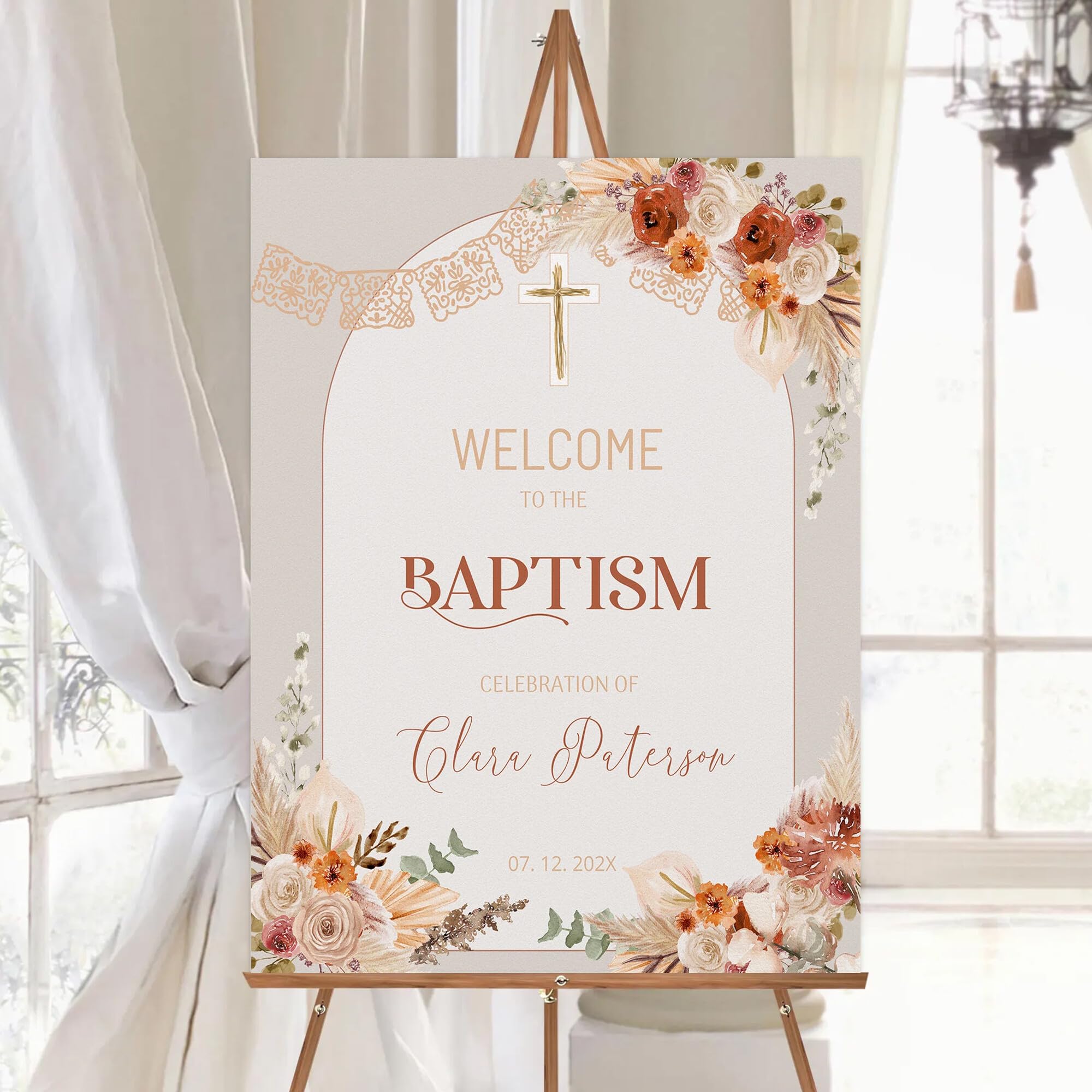 Welcome Sign For Party Entrance For Baptism, Welcome Sign Custom Baptism, Welcome Baptism Sign, Baptism Welcome Sign, Mexican Theme Baptism Sign,