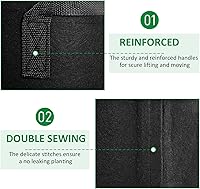 Vista 3 de Paquete de 24 bolsas de cultivo no tejidas engrosadas de 3 galones, macetas de tela de aireación con asas