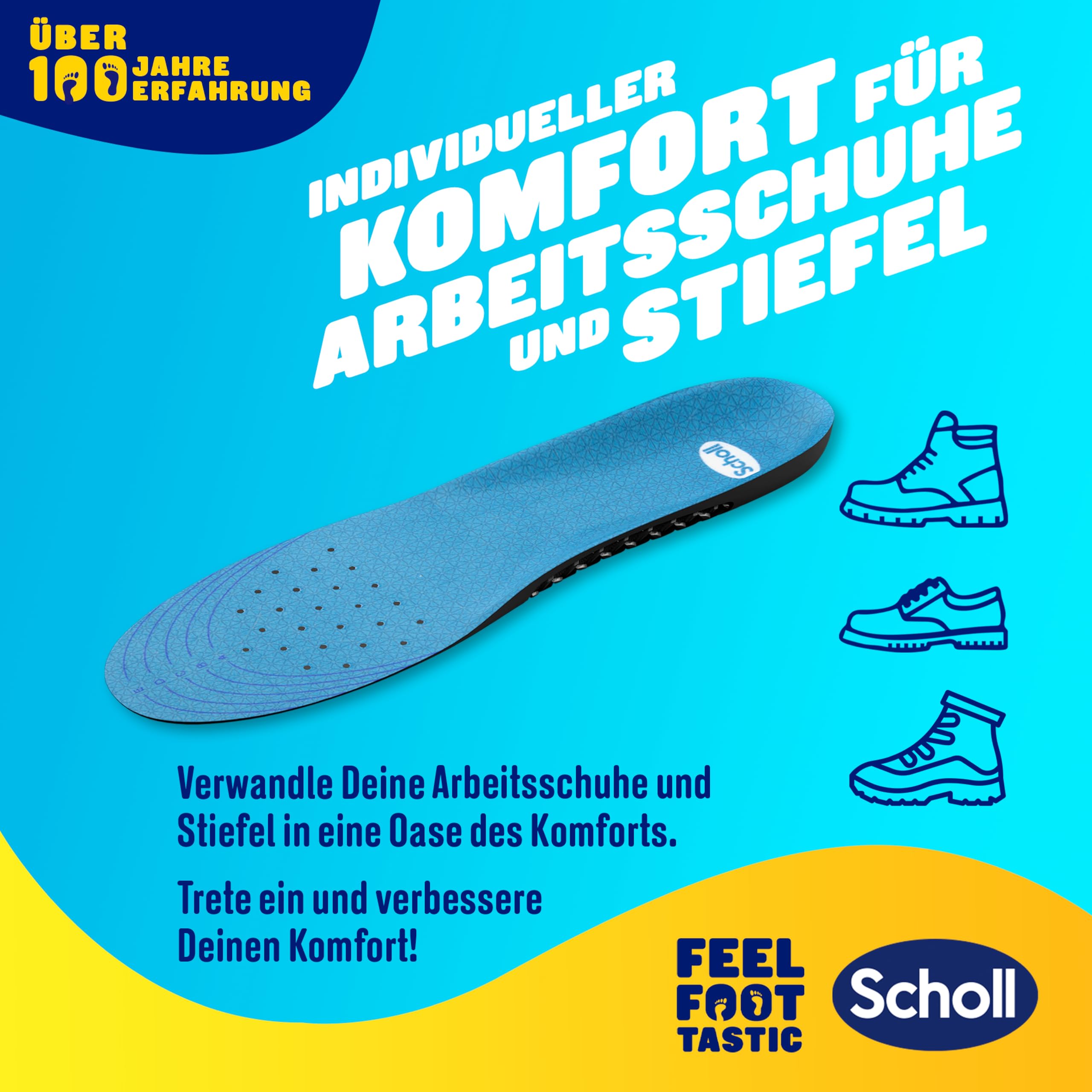 Scholl Gel Activ Work wkładki dla mężczyzn, rozmiar 40-43