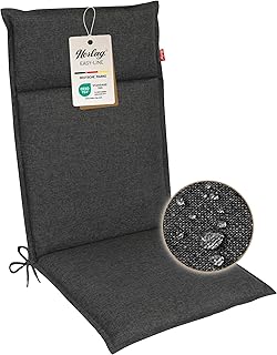 Herlag Polsterauflage Bea Hochlehner 120x50x4,5cm | Wasserabweisende Gartenstuhlauflage Fleckschutz | Bequeme Camping Sitzauflagen | Pflegeleichte Easy-Line | Öko Tex 100 | 1 Polster | Anthrazit