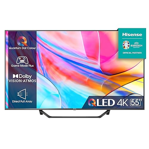 Immagine del prodotto Hisense 55'' QLED 4K 2023 55A72KQ, Smart TV VIDAA U6, Dolby Vision, HDR 10+, Game Mode Plus, Alexa Built-in, VIDAA Voice, Tuner DVB-T2/S2 HEVC 10, lativù 4K
