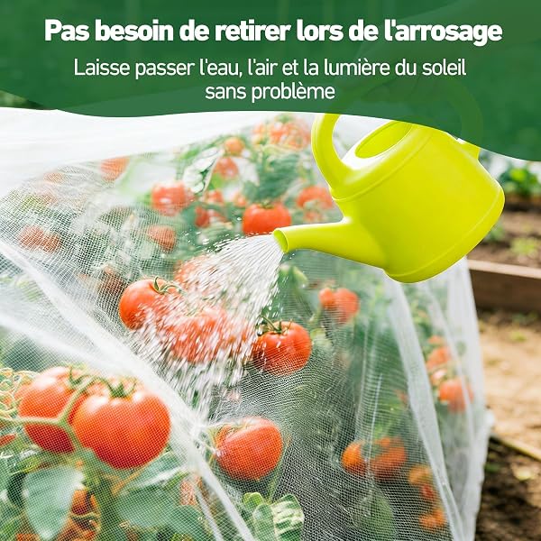3×6m Filet Anti Insecte Jardin avec 10 Piquets de Sol, Filet Protection Plantes Ultra Fin, Filet Anti Insectes Potager pour Légumes, Arbres Fruitiers & Carré Potager, Respirant et Découpable - 3