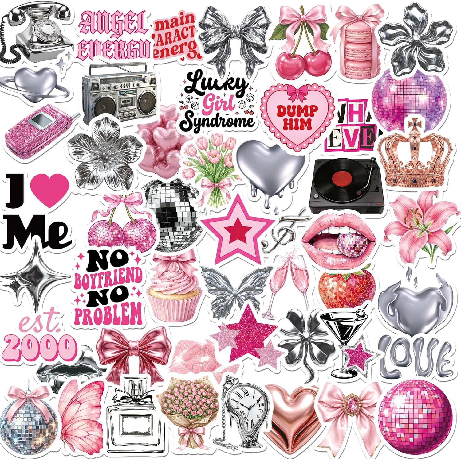 AFRITEE 50 Pcs Scrapbook Frame Bulk Stickers for Journaling Photo Album
